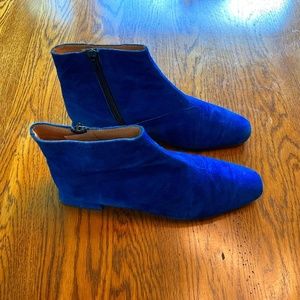 Blue Suede Parisian Boots